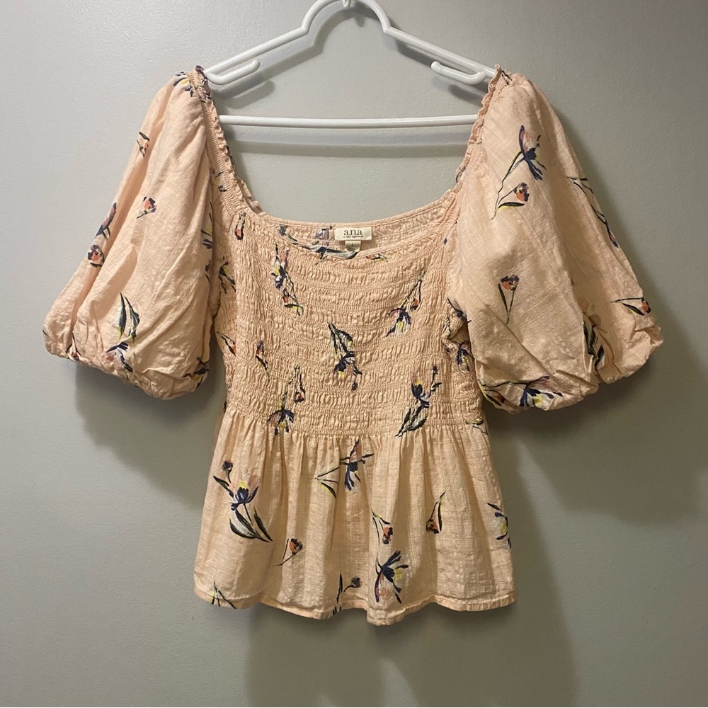a.n.a Women's Floral Blouse in Peach